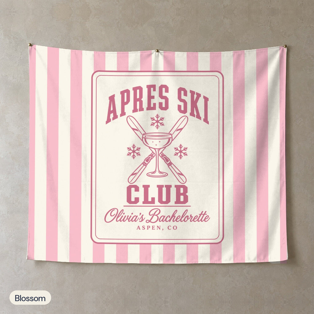 Apres Ski Club personalized wall tapestry, Blossom stripes