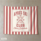 Apres Ski Club personalized wall tapestry, Crimson stripes