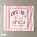 Cowgirl Country Club personalized wall tapestry, Blossom stripes