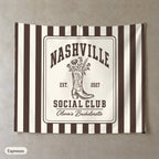 Nashville Social Club personalized wall tapestry, Espresso stripes