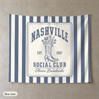 Nashville Social Club personalized wall tapestry, Blue Jean stripes