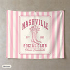 Nashville Social Club personalized wall tapestry, Blossom stripes