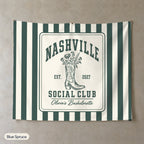 Nashville Social Club personalized wall tapestry, Blue Spruce stripes