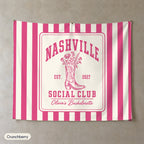 Nashville Social Club personalized wall tapestry, Crunchberry stripes