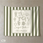 Cowgirl Bride & Crew personalized wall tapestry, Moss stripes