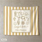 Cowgirl Bride & Crew personalized wall tapestry, Mustard stripes