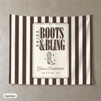 Boots & Bling personalized wall tapestry, Espresso stripes