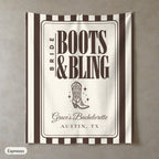Boots & Bling personalized wall tapestry in portrait, Espresso