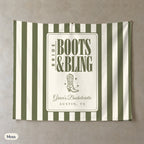 Boots & Bling personalized wall tapestry, Moss stripes