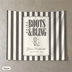 Boots & Bling personalized wall tapestry, Pepper stripes