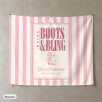 Boots & Bling personalized wall tapestry, Blossom stripes