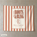 Boots & Bling personalized wall tapestry, Terracotta stripes