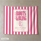 Boots & Bling personalized wall tapestry, Crunchberry stripes