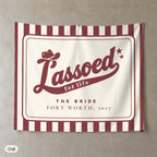 Lassoed For Life personalized wall tapestry, Chili stripes