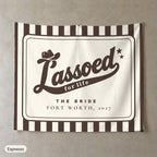 Lassoed For Life personalized wall tapestry, Espresso stripes