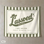 Lassoed For Life personalized wall tapestry, Moss stripes