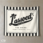 Lassoed For Life personalized wall tapestry, Black stripes
