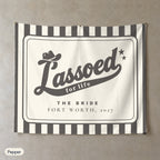Lassoed For Life personalized wall tapestry, Pepper stripes
