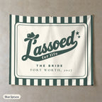 Lassoed For Life personalized wall tapestry, Blue Spruce stripes