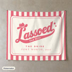 Lassoed For Life personalized wall tapestry, Watermelon stripes