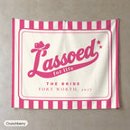 Lassoed For Life personalized wall tapestry, Crunchberry stripes