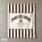 Found Her Cowboy personalized wall tapestry in portrait, Espresso