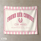 Found Her Cowboy personalized wall tapestry, Blossom stripes