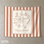Nash Bash personalized wall tapestry, Terracotta stripes