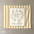 Nash Bash personalized wall tapestry, Mustard stripes