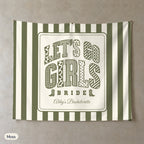Let's Go Girls personalized wall tapestry, Moss stripes