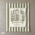 Let's Go Girls personalized wall tapestry in portrait, Moss