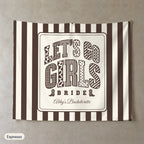 Let's Go Girls personalized wall tapestry, Espresso stripes
