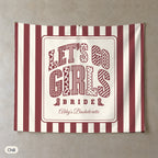 Let's Go Girls personalized wall tapestry, Chili stripes
