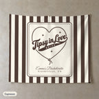 Tipsy In Love personalized wall tapestry, Espresso stripes