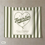 Tipsy In Love personalized wall tapestry, Moss stripes