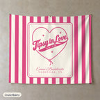 Tipsy In Love personalized wall tapestry, Crunchberry stripes
