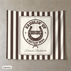 Saddlin' Up & Settlin' Down personalized wall tapestry, Espresso stripes