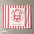 Saddlin' Up & Settlin' Down personalized wall tapestry, Watermelon stripes