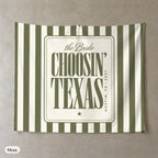 Choosin' Texas personalized wall tapestry, Moss stripes