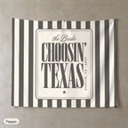 Choosin' Texas personalized wall tapestry, Pepper stripes