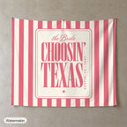 Choosin' Texas personalized wall tapestry, Watermelon stripes