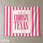 Choosin' Texas personalized wall tapestry, Crunchberry stripes