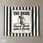 Forever Starts With A Howdy personalized wall tapestry, Black stripes