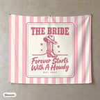 Forever Starts With A Howdy personalized wall tapestry, Blossom stripes