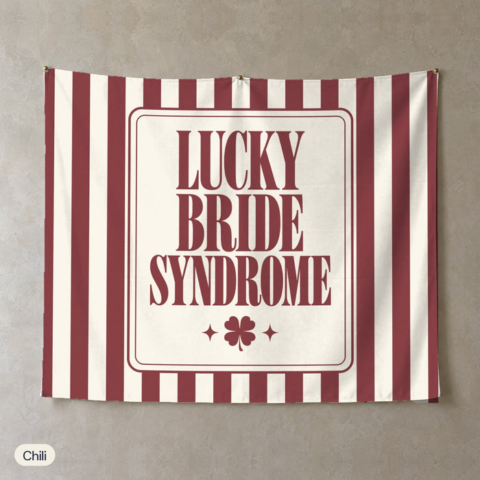 Lucky Bride Syndrome personalized wall tapestry, Chili stripes