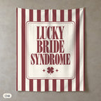 Lucky Bride Syndrome personalized wall tapestry in portrait, Chili