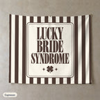 Lucky Bride Syndrome personalized wall tapestry, Espresso stripes