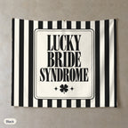 Lucky Bride Syndrome personalized wall tapestry, Black stripes