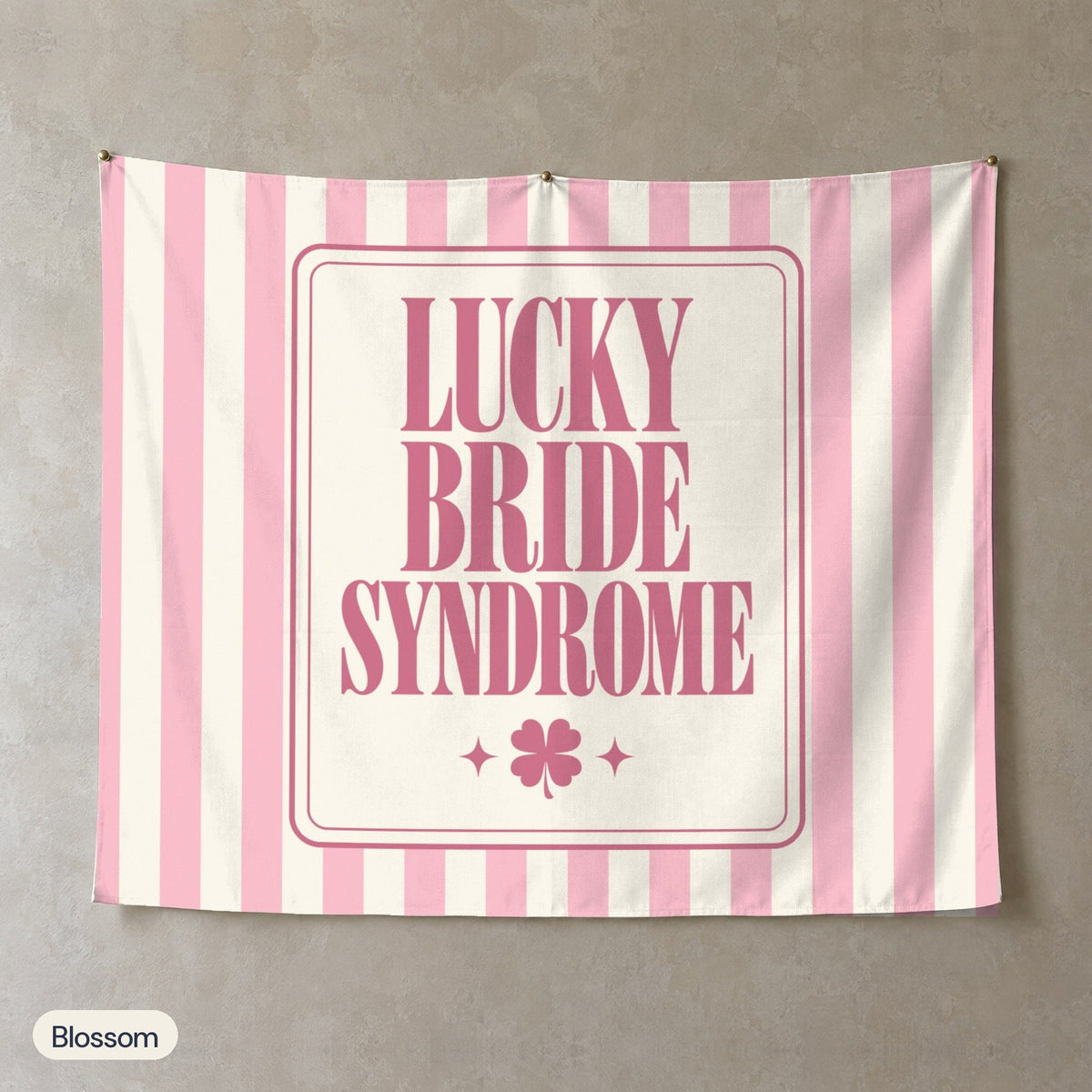 Lucky Bride Syndrome personalized wall tapestry, Blossom stripes
