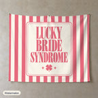 Lucky Bride Syndrome personalized wall tapestry, Watermelon stripes
